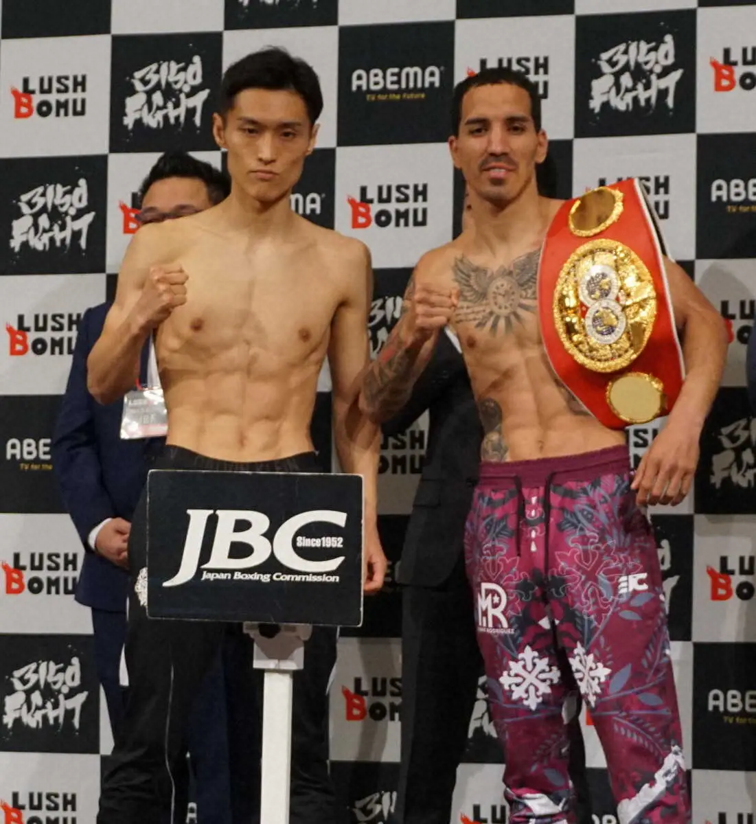 【画像・写真】王者ロドリゲス、挑戦者の西田凌佑が計量パス　IBF世界バンタム級タイトルマッチ