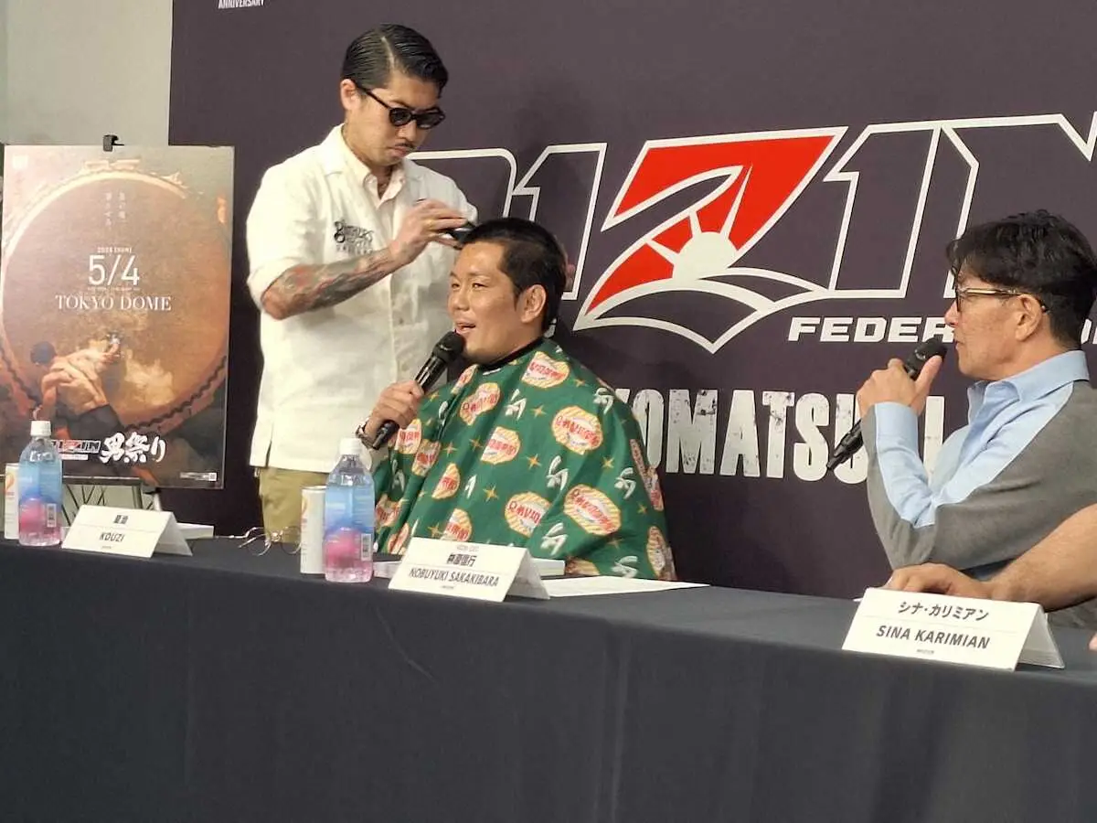 【画像・写真】皇治、みそぎの公開バリカン　“フェラーリ大破”当て逃げ改めて謝罪「軽率な行動で不愉快な思いを…」