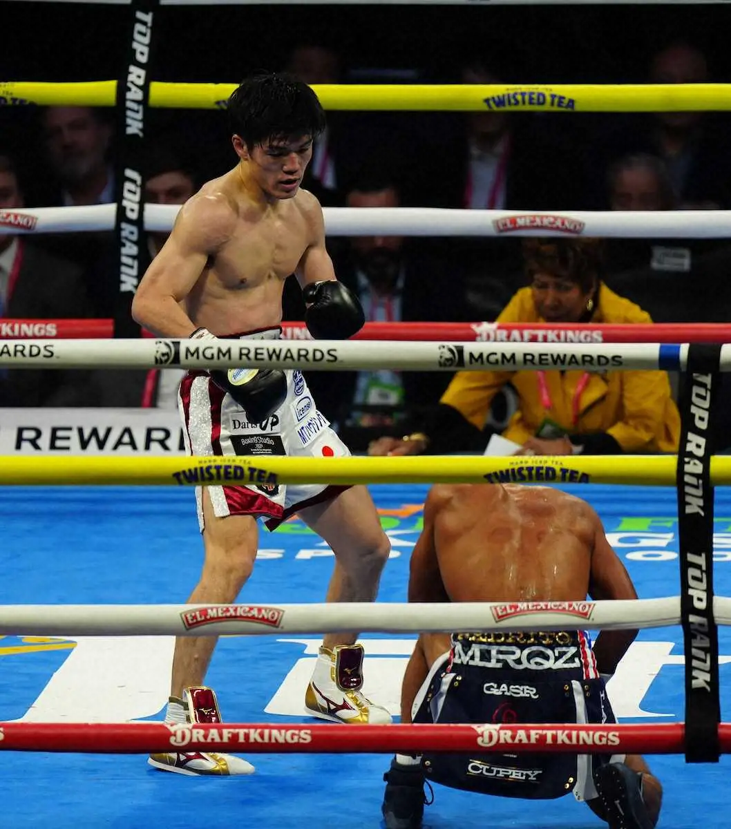 【画像・写真】“鉄の拳”中野幹士がベガスデビュー戦で5度倒してTKO勝ち！　井上尚弥の前座で世界挑戦アピール