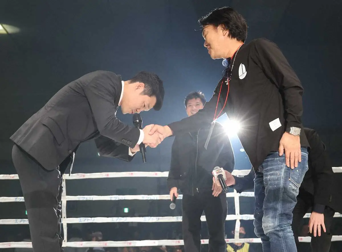 【画像・写真】島田紳助氏がサプライズ登場！亀田和毅世界戦のリングに上がり「最後まで感動させて…」会場は騒然