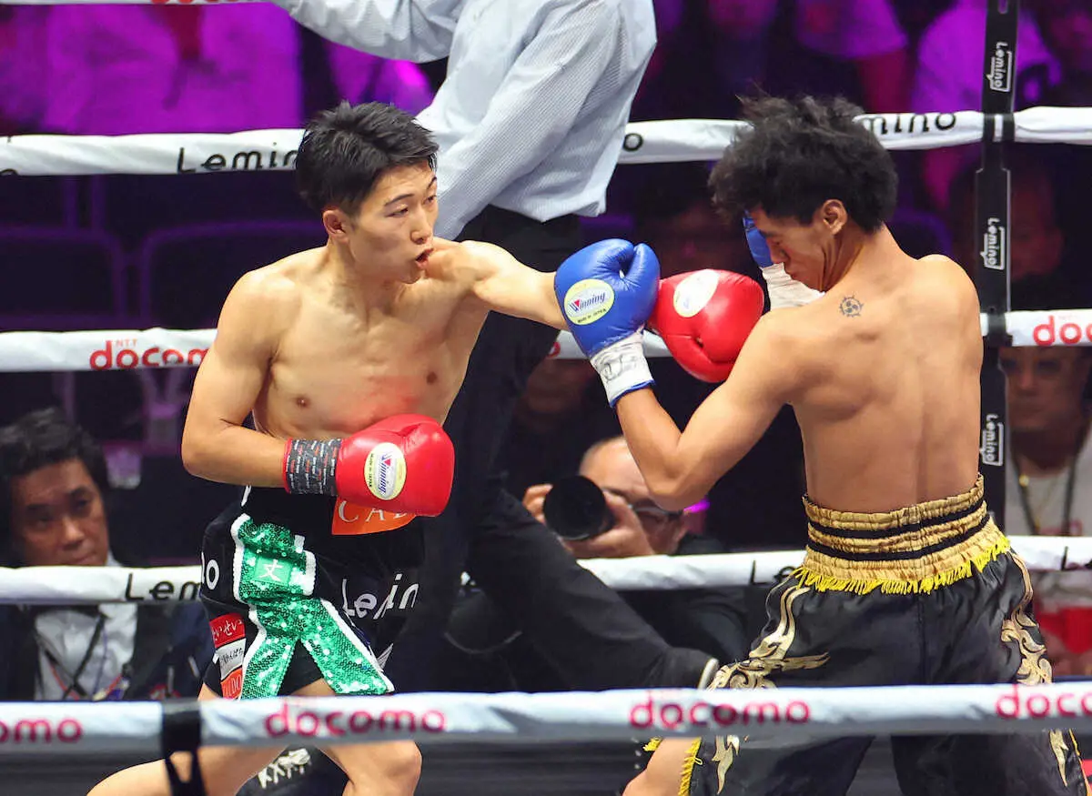 【画像・写真】アマ8冠・荒竹一真　井上尚弥にもらったシューズで“尚弥流”右フック一撃！プロデビュー2回TKO勝ち