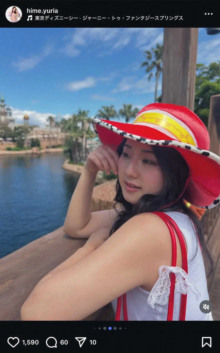 【画像・写真】女子レスラーが“タンクトップ＆ミニスカ”ウエスタンファッションでディズニー堪能！「可愛すぎる」の声