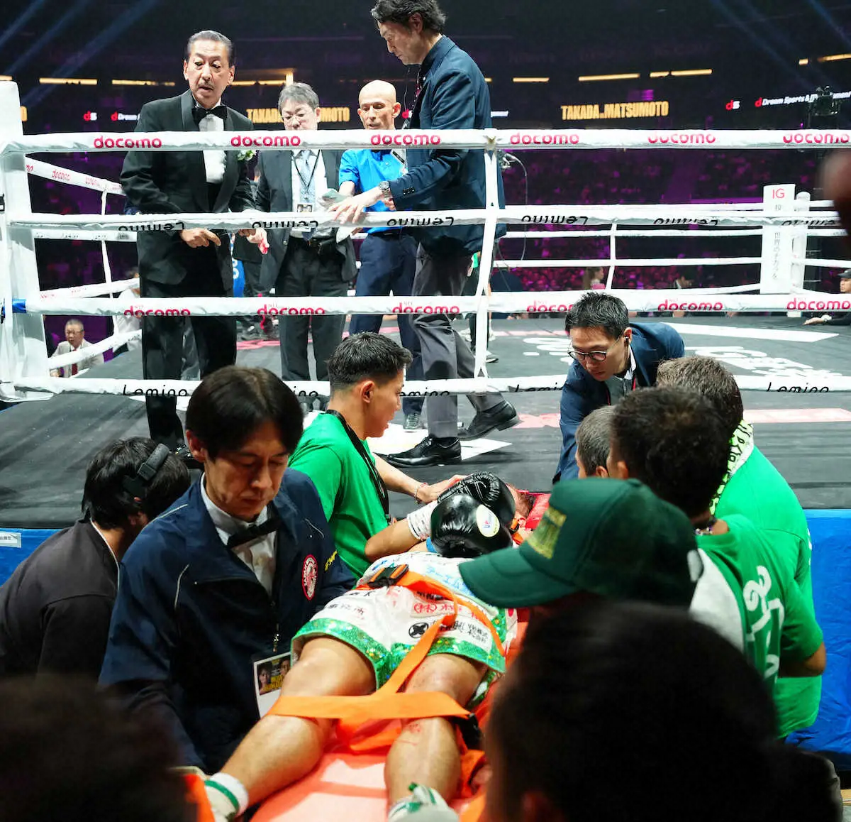 【画像・写真】負傷判定で新王者の松本流星「高田選手に申し訳ない。もう一度できるなら」バッティングで試合続行不可能に