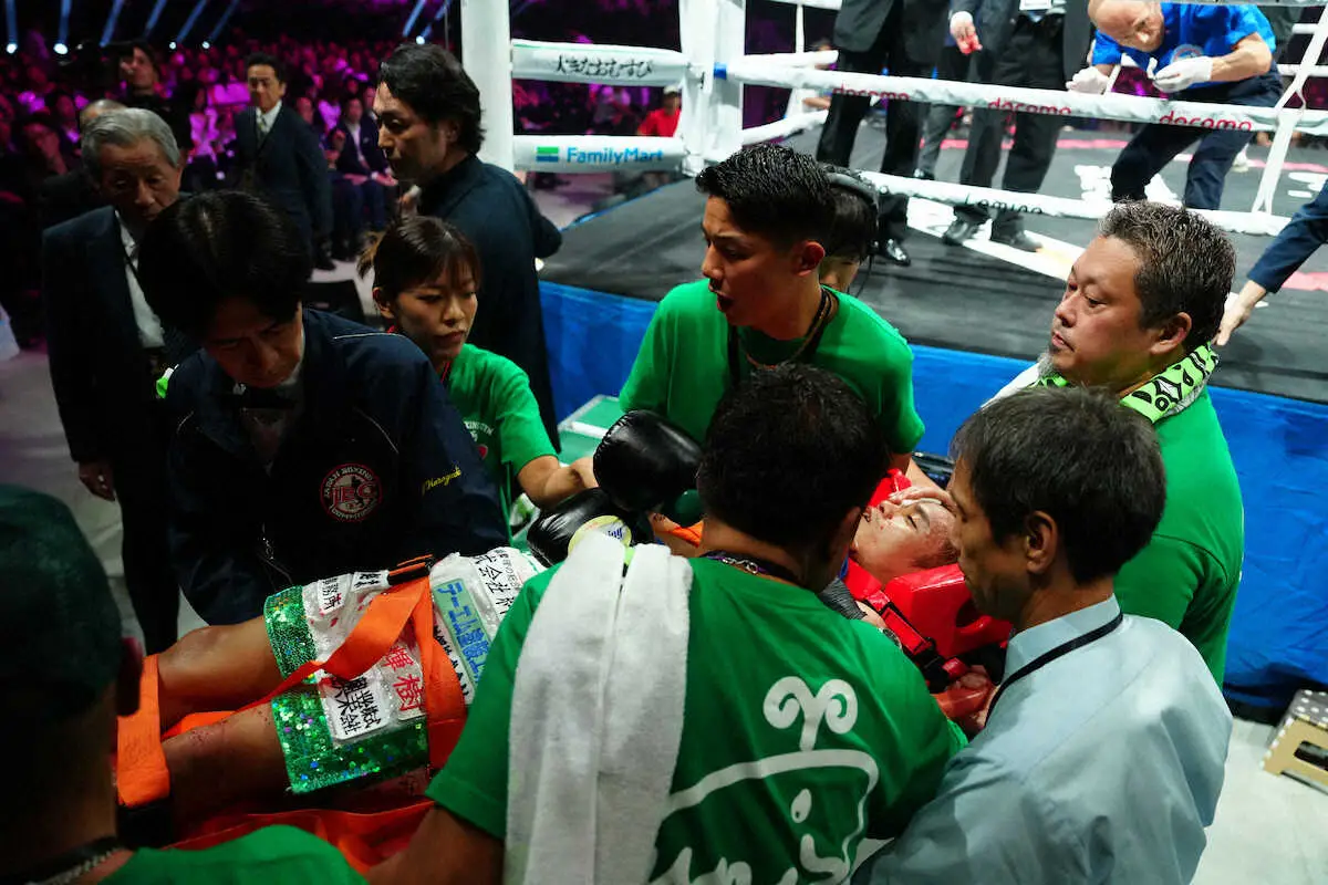 【画像・写真】緊急搬送の高田が会場に戻り会見「検査も問題なく大丈夫」止められたのは「パンチだと…」トレーナー明かす