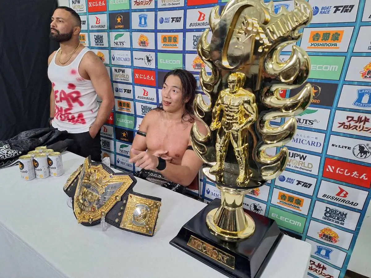 【画像・写真】竹下幸之介がセイバーJr撃破！IWGP王者に初挑戦で初戴冠　後藤挑戦表明に「やってやる」