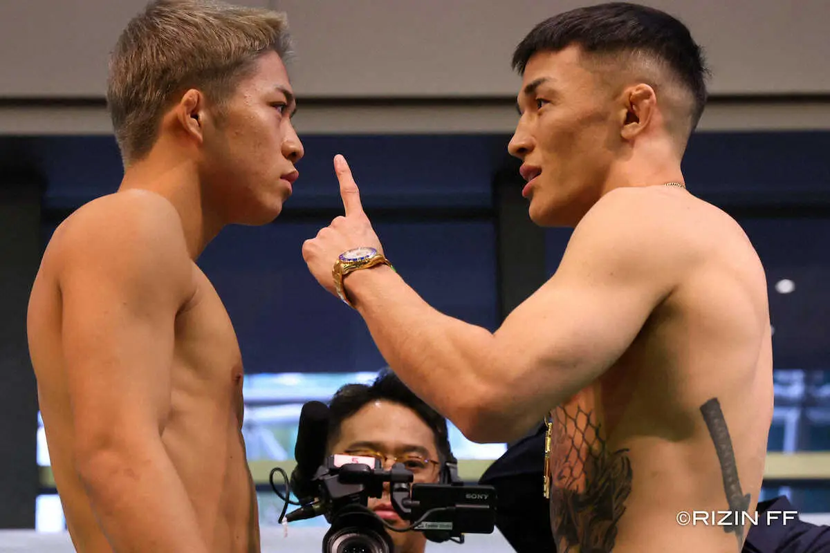 【画像・写真】【RIZIN】メインの秋元と萩原はにらみ合いから舌戦　女王・伊澤も計量パス「今までとレベルが違う」