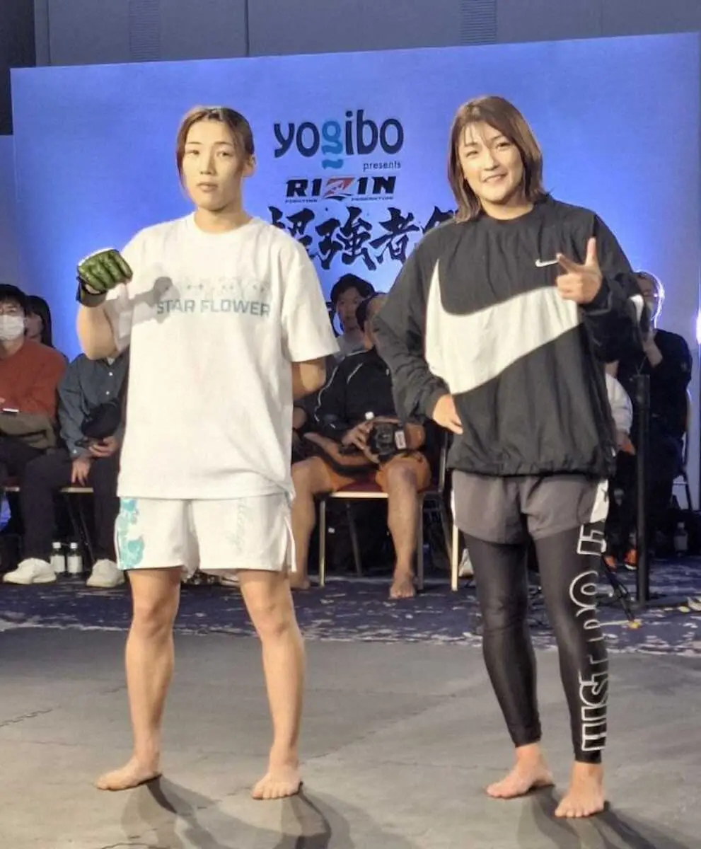 【画像・写真】大みそかの「RIZIN師走の超強者祭り」で女子スーパーアトム級タイトルを争う女王・伊澤（左）と初挑戦するRENA