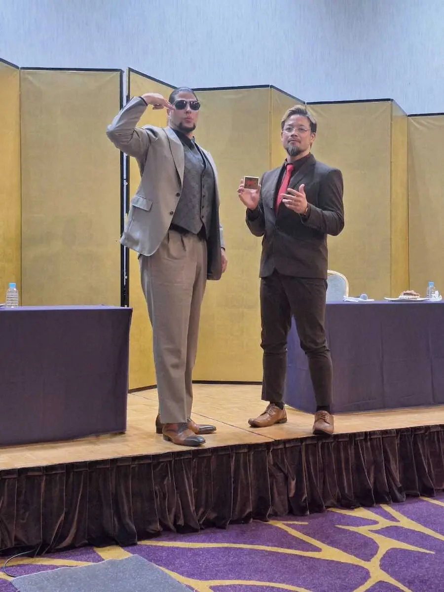 【画像・写真】【全日本プロレス】斉藤ジュンと潮崎豪がケーキを食べながら“珍会見”　ジュン「ぶっ潰す」潮崎「楽しみ」