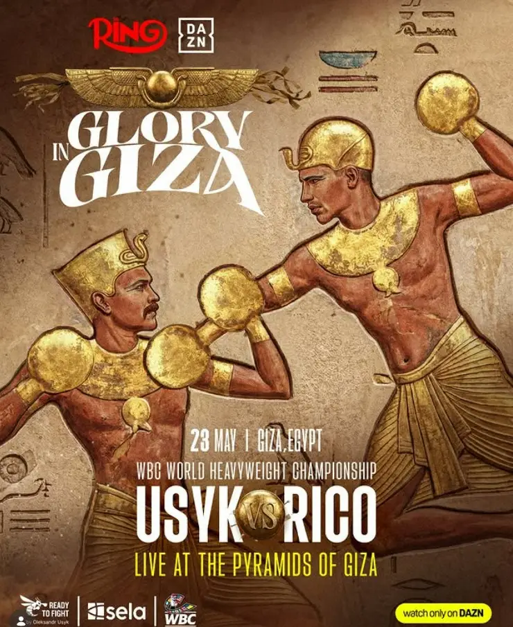 【画像・写真】舞台はエジプトのピラミッド！3団体統一ヘビー級王者ウシクが5.23WBC防衛戦　相手は「キックの王」