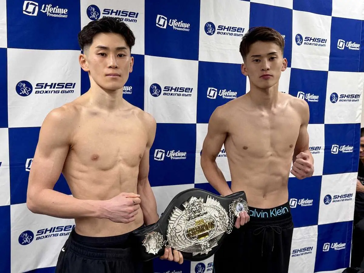 【画像・写真】日本フェザー級王座決定戦へ　岡本恭佑「ベルトかっさらう」嶋田淳也は“ボス”に「ベルトつなぐ」