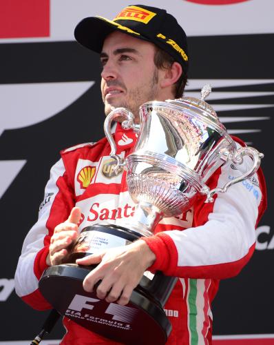 スペインＧＰで優勝したフェラーリのフェルナンド・アロンソ