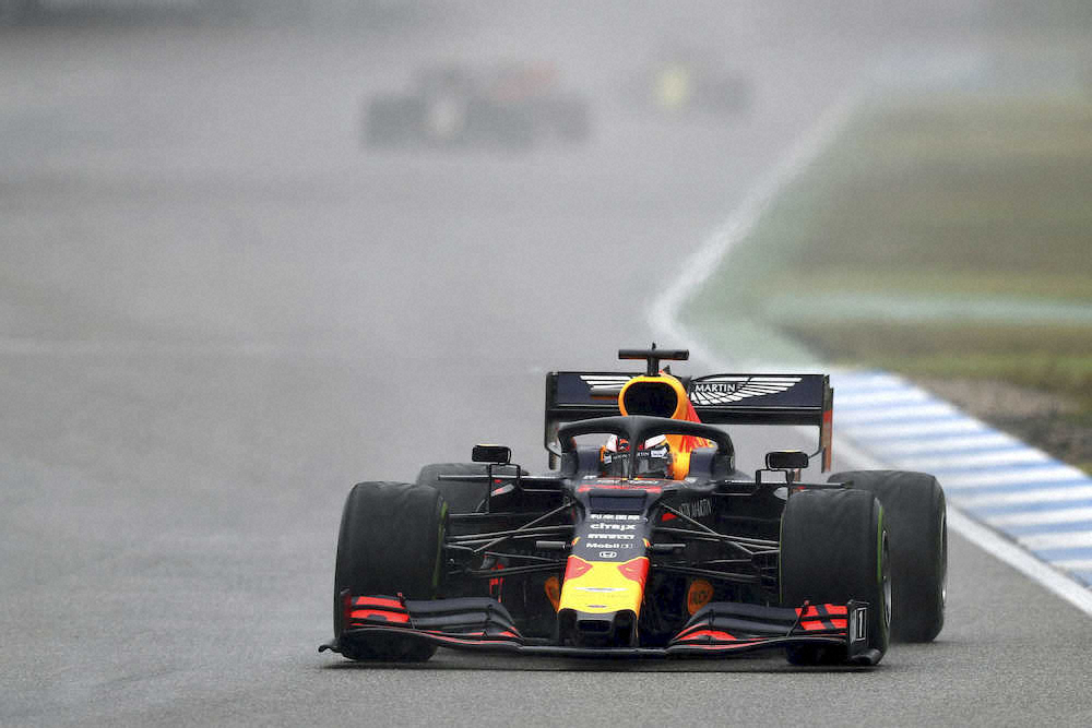 F1ドイツGPで走行するレッドブル・ホンダのマックス・フェルスタッペン。今季2勝目を挙げた