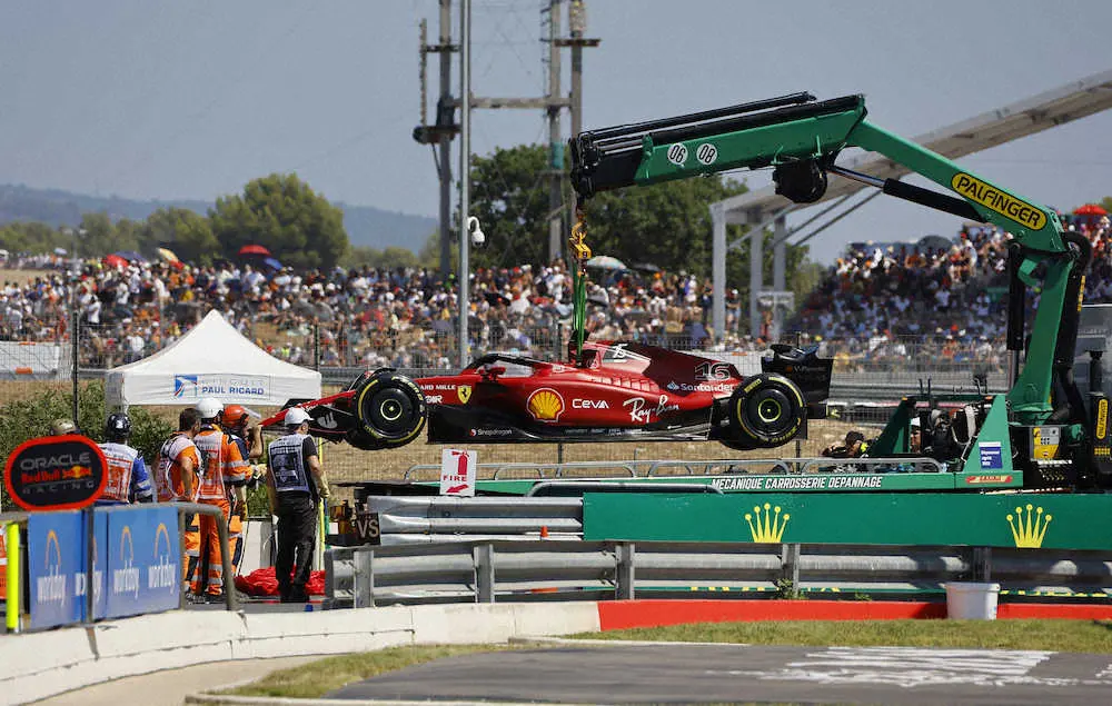 【画像・写真】＜F1フランスGP＞18周目クラッシュでリタイアしたルクレール（フェラーリ）