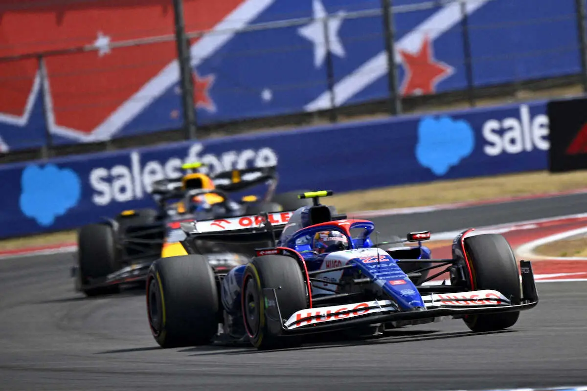 【画像・写真】サーキット・オブ・ジ・アメリカズを走行する角田裕毅のマシン（ロイター）