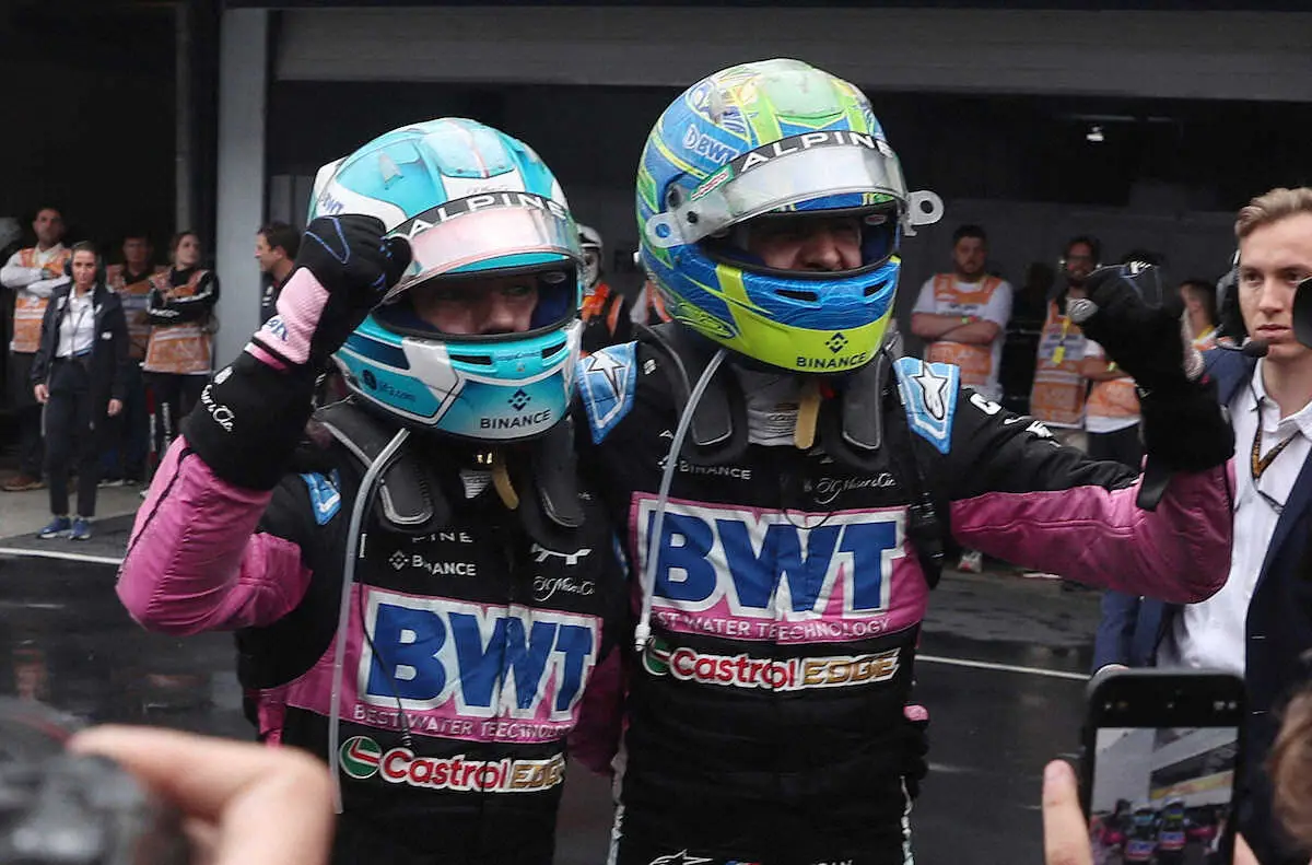 【画像・写真】ダブル表彰台のアルピーヌのオコンとガスリー（ロイター）