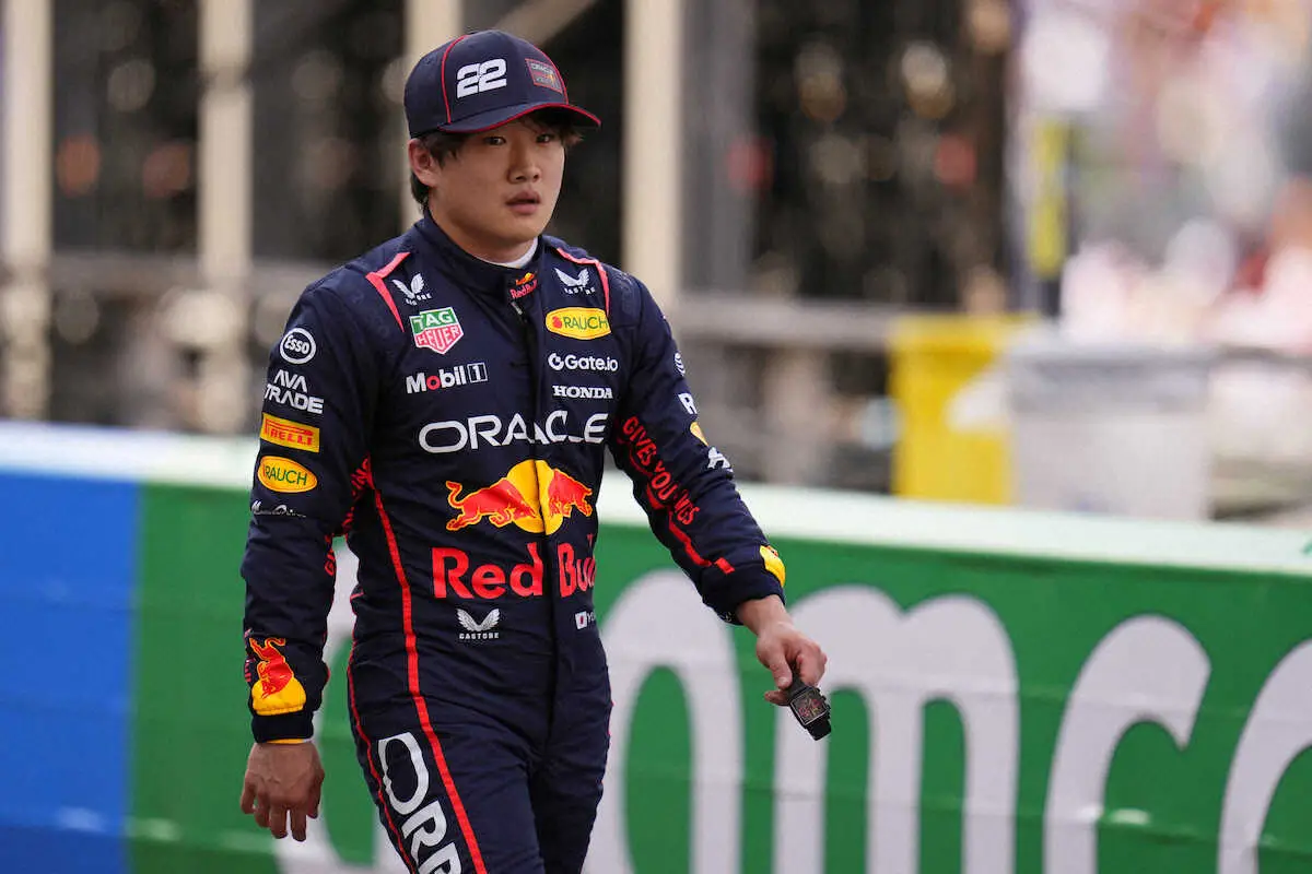 【画像・写真】Q2で敗退したレッドブルの角田裕毅（AP）