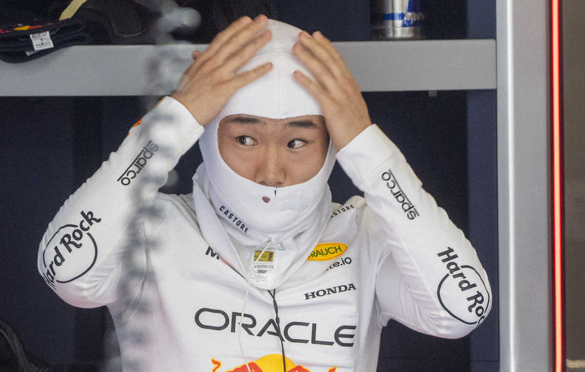 フリー走行に臨む角田裕毅（AP）