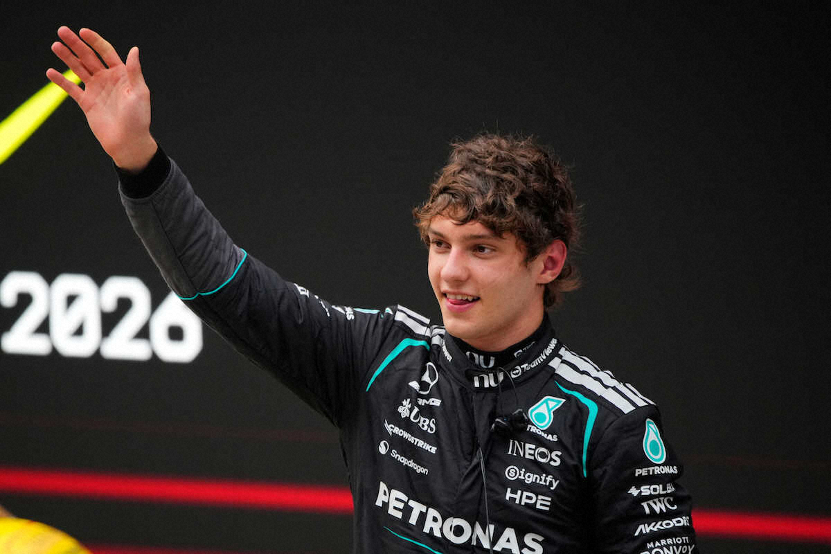 F1初優勝を飾ったメルセデスのアントネッリ（AP）