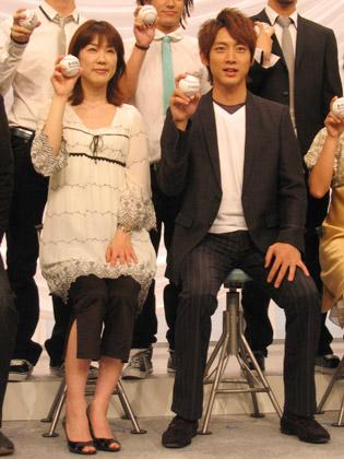 「熱闘甲子園」のキャスター長島三奈（左）とナビゲーターに抜擢された小泉孝太郎