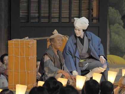 四国こんぴら歌舞伎」で上演されている「沼津」の一場面