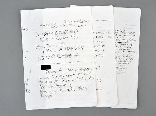 押尾被告が獄中で記した直筆ノートの一部。得意の英語で書いたものも