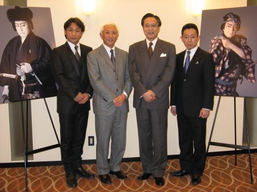 国立劇場３月公演の製作発表を行った（左から）片岡愛之助、中村時蔵、片岡仁左衛門、片岡孝太郎