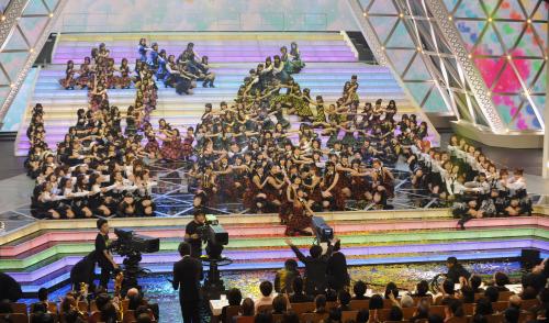 【画像・写真】ＡＫＢ４８　総勢２１０人で「がんばろう日本！！」人文字