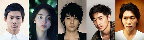７月スタートのドラマ「若者たち」に出演する（左から）野村周平、満島ひかり、妻夫木聡、瑛太、柄本佑