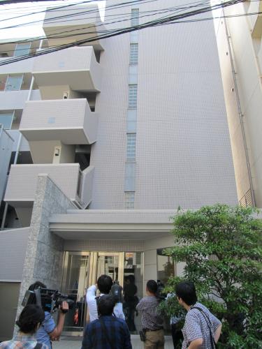 ＡＳＫＡ容疑者が４月に覚せい剤を所持していたとされる東京・南青山の栩内容疑者の自宅マンション