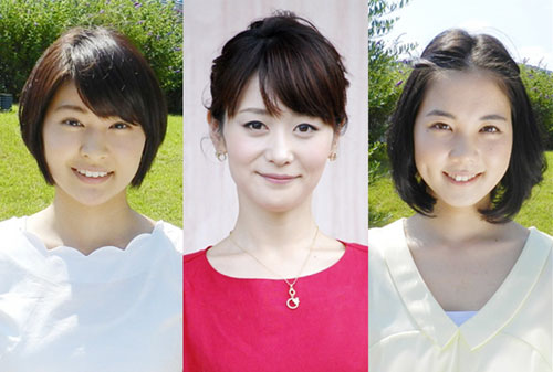 「速報！甲子園への道」のキャスターを務める（左から）川添佳穂、森葉子、ヒロド歩美アナ