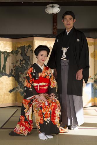 「花子とアン」で１５日に放送される、はなと英治の結婚式のシーン
