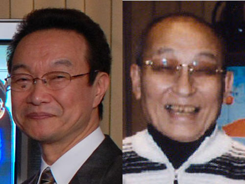 （左から）声優の神谷明とたてかべ和也さん