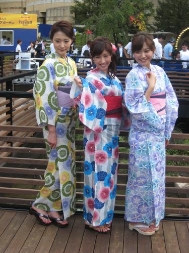 【画像・写真】テレ朝女子アナ“３人娘”　浴衣姿で「私たちにも会えるかも」