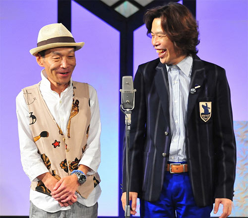 仕事復帰したティーアップの前田勝（左）と相方の長谷川宏