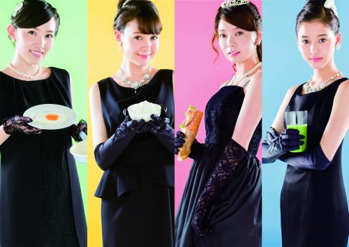 日本テレビの新ドラマ「いつかティファニーで朝食を」に出演する（左から）徳永えり、トリンドル玲奈、森カンナ、新木優子