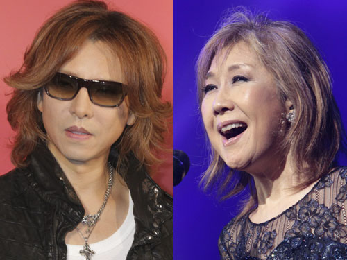紅白歌合戦に出場する「X JAPAN」のＹＯＳＨＩＫＩ（左）と高橋真梨子