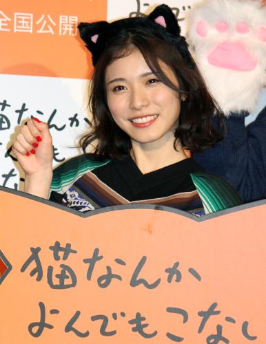 映画「猫なんかよんでもこない。」完成披露試写会に出席した松岡茉優