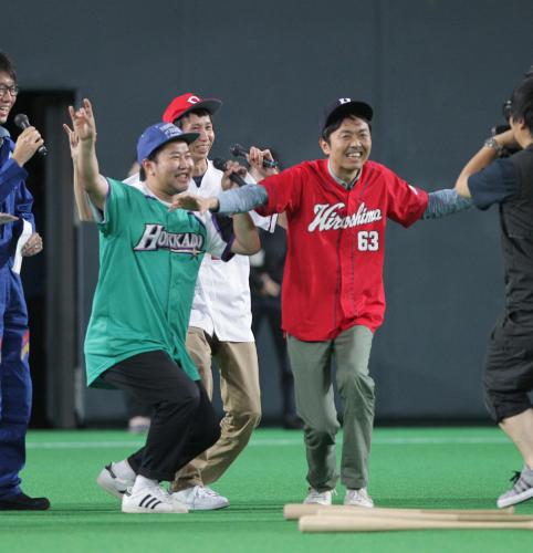 とにかく明るい安村 札幌ｄでアンガと応援合戦 スタンド沸かせる スポニチ Sponichi Annex 野球