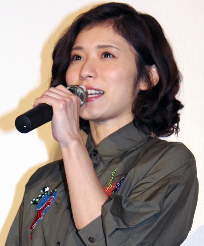 アニメ映画「聲の形」の完成披露上映会で舞台挨拶を行った松岡茉優
