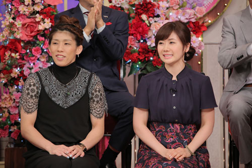 しゃべくりＳＰに出演する吉田沙保里（左）と福原愛（C）日本テレビ