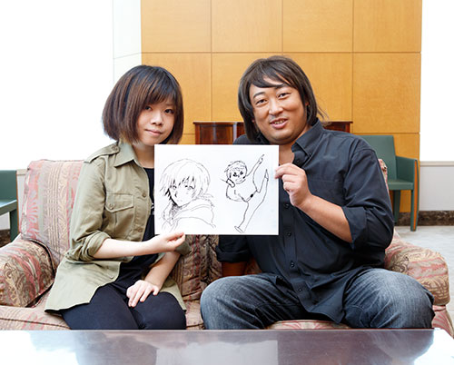 「クリエイターズ・ファイル」で対談した、秋山竜次ふんする漫画家“濱内シゲノリ先生”と、「聲の形」で知られる漫画家の大今良時さん
