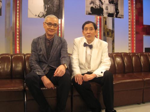 ＮＨＫ・ＢＳプレミアムの特番で共演した久米宏（左）と萩本欽一