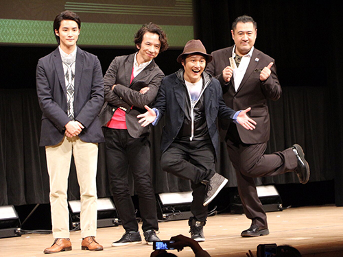 長野県上田市で「真田丸」のトークショーを行った（左から）白石隼也、今井朋彦、小林顕作、小手伸也（Ｃ）ＮＨＫ