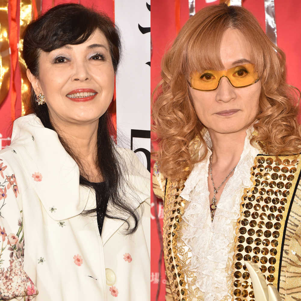 漫画家の池田理代子氏（左）と３人組ロックバンド「ＴＨＥ　ＡＬＦＥＥ」の高見沢俊彦