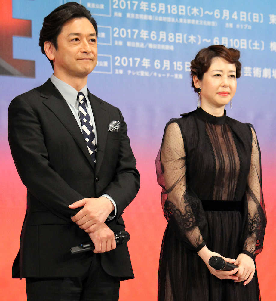 ミュージカル「パレード」で１７年ぶりに舞台共演する石丸幹二（左）と堀内敬子