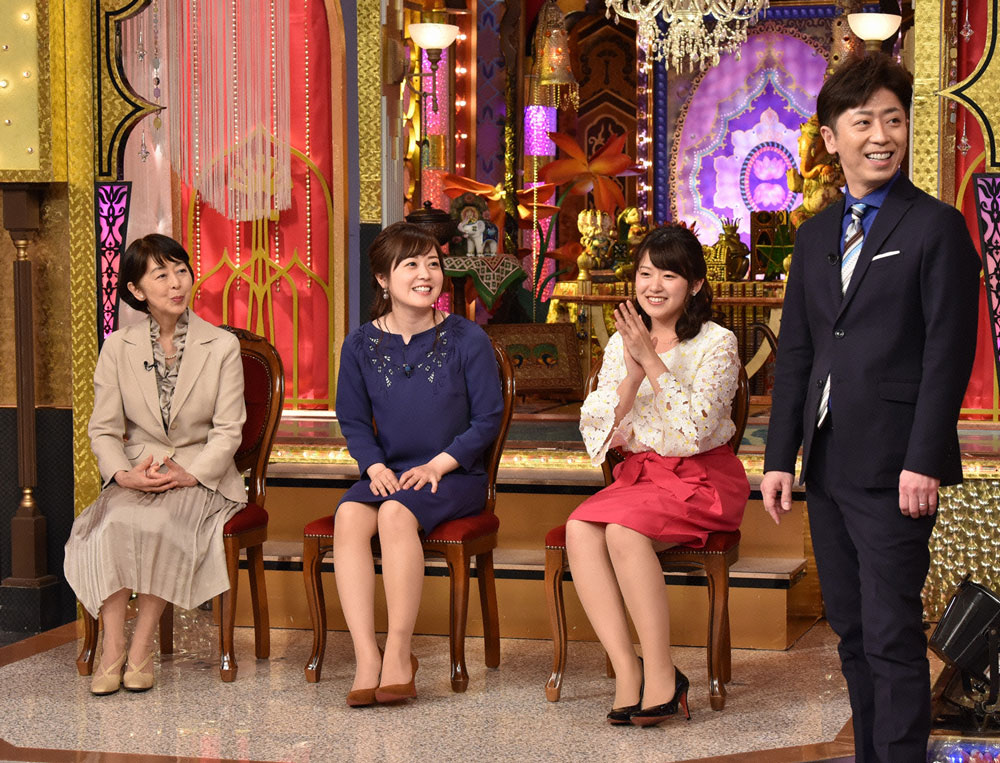 （左から）井田由美アナ、水卜麻美アナ、尾崎里紗アナ、後藤輝基（Ｃ）日本テレビ