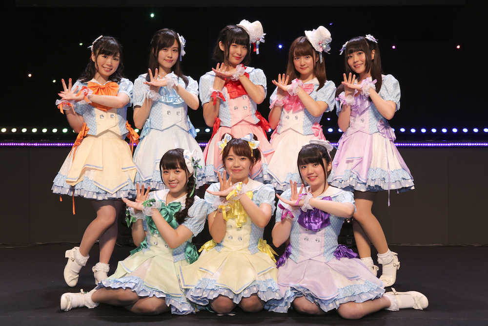 １ｓｔライブを行った ｓｐｒｉｎｇｓ の 前列左から 高橋花林 高田憂希 長江里加 後列左から 篠田みなみ 日岡なつみ 本宮佳奈 和多田美咲 桑原由気 スポニチ Sponichi Annex 芸能