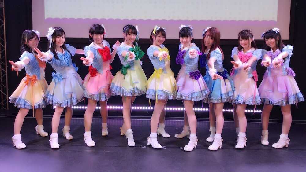 仙台市 イーグルスドームでイベントを行った ｓｐｒｉｎｇｓ の 左から 篠田みなみ 日岡なつみ 本宮佳奈 高橋花林 高田憂希 長江里加 遠藤ゆりか 和多田美咲 桑原由気 スポニチ Sponichi Annex 芸能