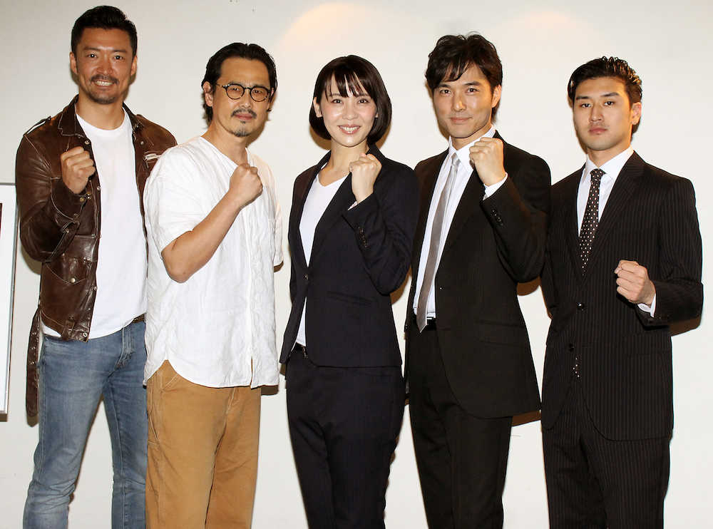 舞台「希望のホシ２０１８」出演者たち。（左から）金児憲史、野村宏伸、緒月遠麻、池田努、岩永ジョーイ