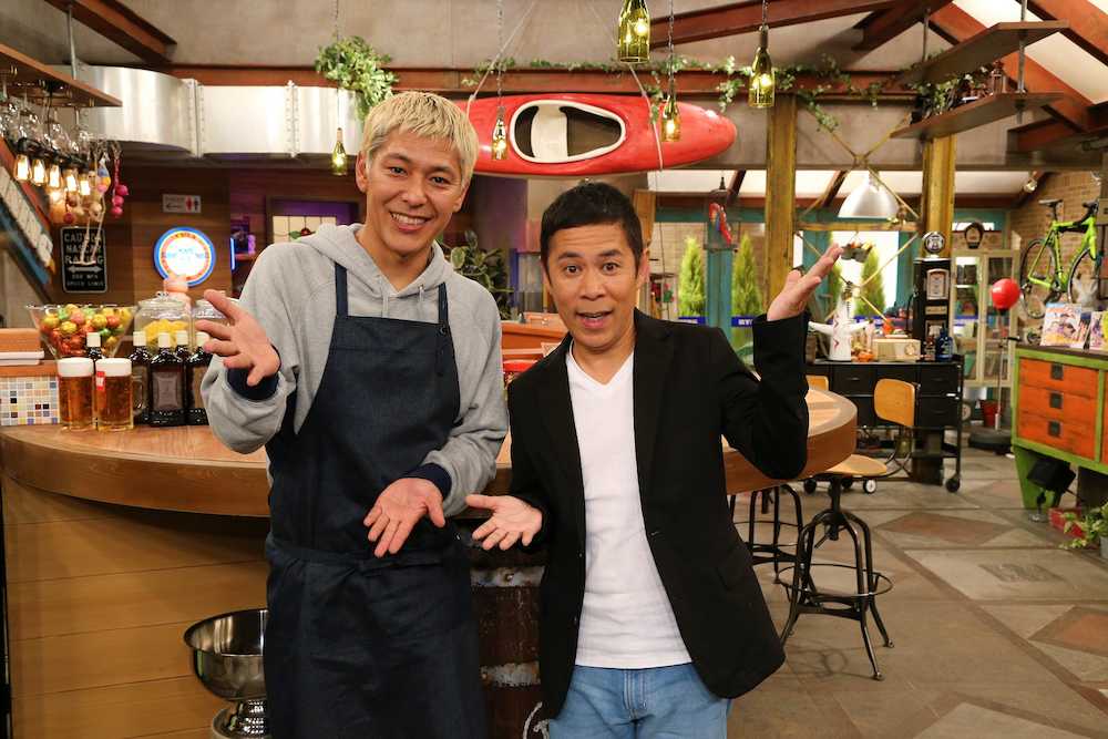 関西テレビ「おかべろ」に出演の田村亮（左）と岡村隆史